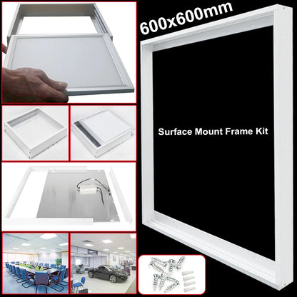 Surface Mount Frame Kit 600x600mm LED Panel Light Ceiling Aluminum White Finish | Easy Install Ceiling Mount Frame for LED Panels