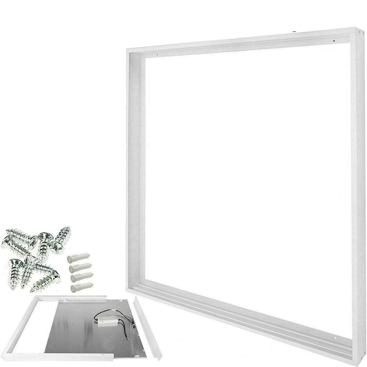 Surface Mount Frame Kit 600x600mm LED Panel Light Ceiling Aluminum White Finish | Easy Install Ceiling Mount Frame for LED Panels