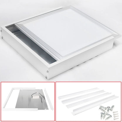 Surface Mount Frame Kit 600x600mm LED Panel Light Ceiling Aluminum White Finish | Easy Install Ceiling Mount Frame for LED Panels