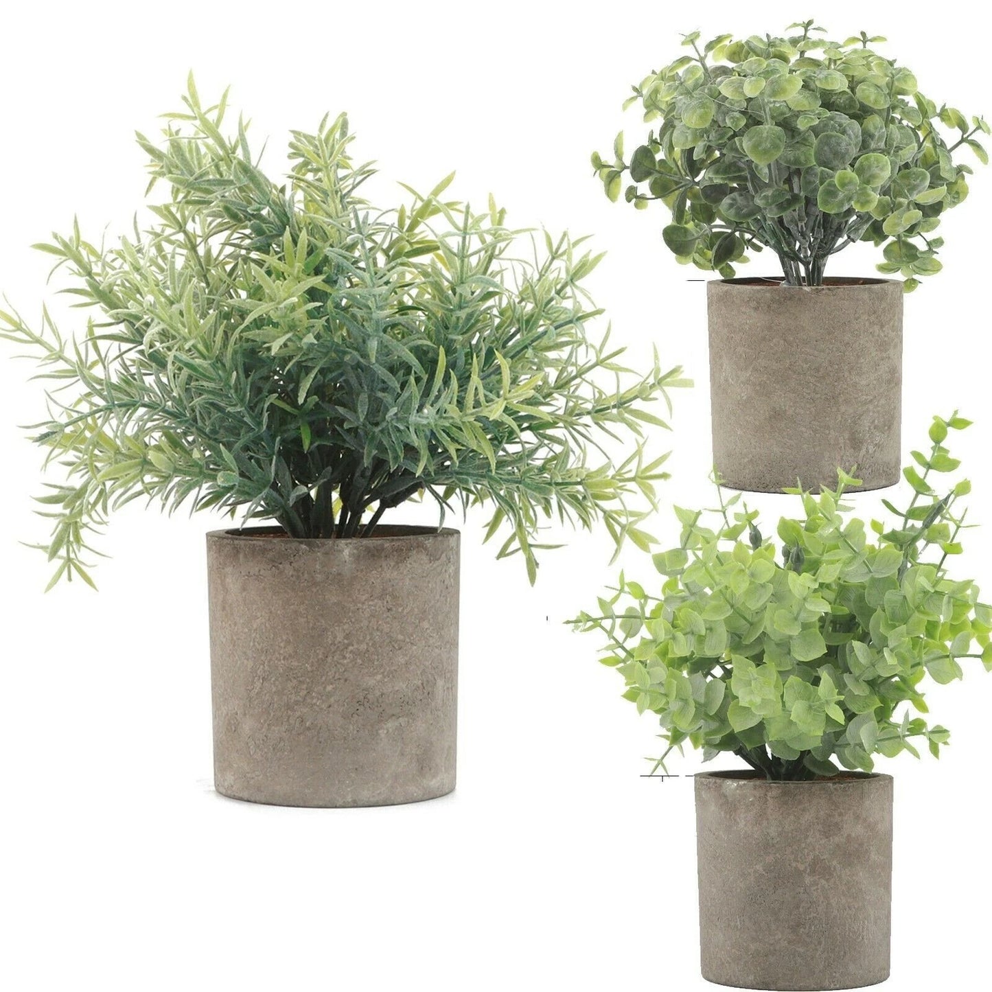 Set of 3 bohemian style artificial potted plants for indoor home and office decoration green fake plants
