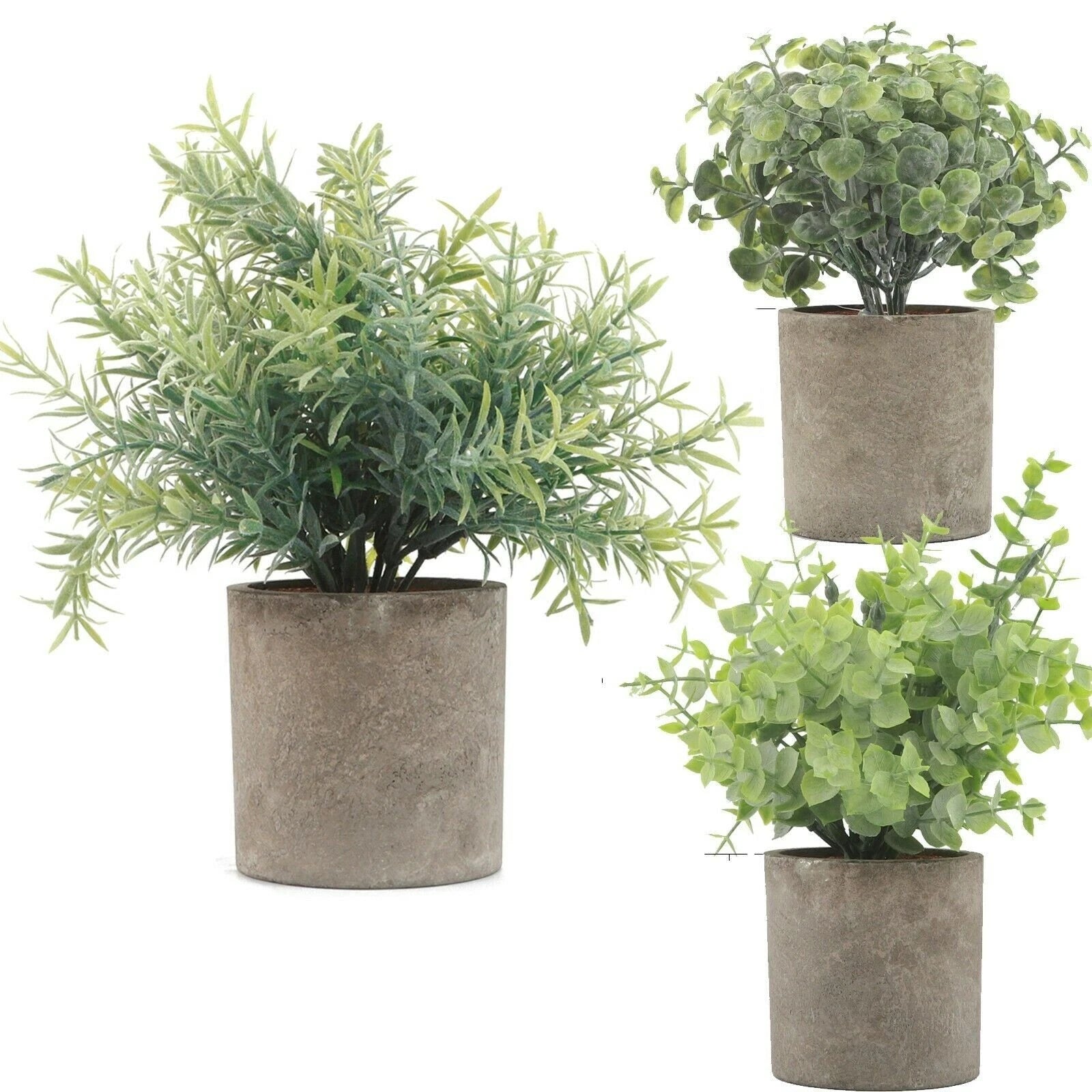 Set of 3 bohemian style artificial potted plants for indoor home and office decoration green fake plants

