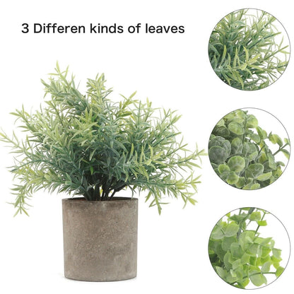 Set of 3 bohemian style artificial potted plants for indoor home and office decoration green fake plants-2