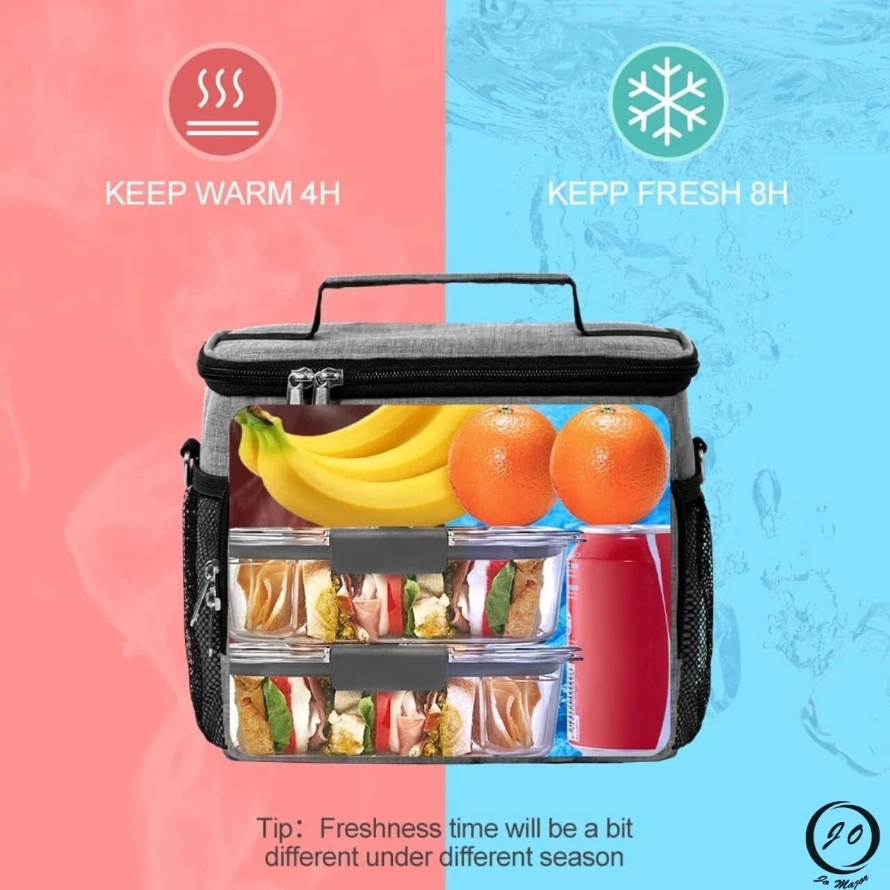 Thermal insulated lunch bag cooler bag for adults and kids food storage hot cold lunch box UK-3