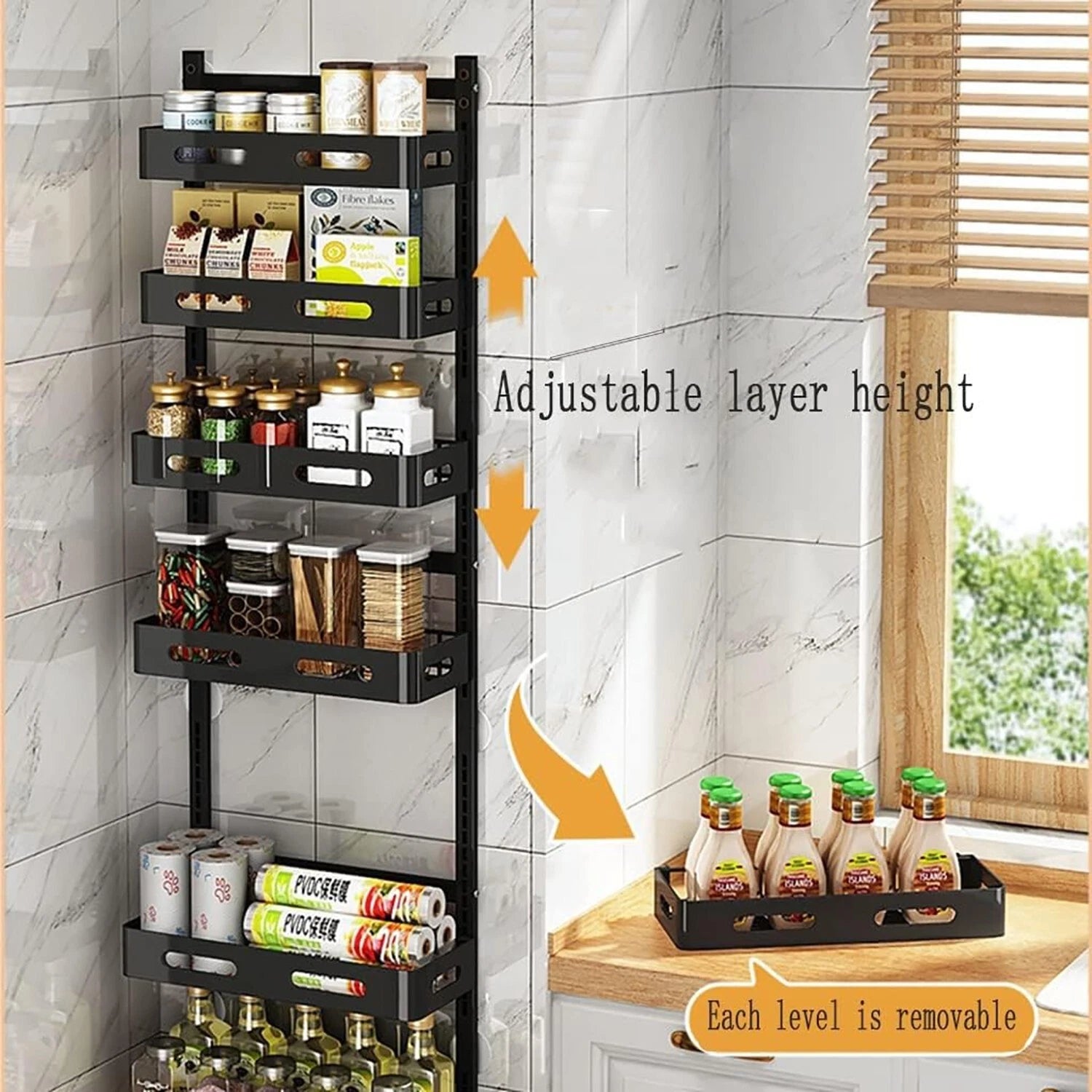 8 tier over door storage organiser hanging kitchen rack wall mounted shelf unit for household storage and organization-3