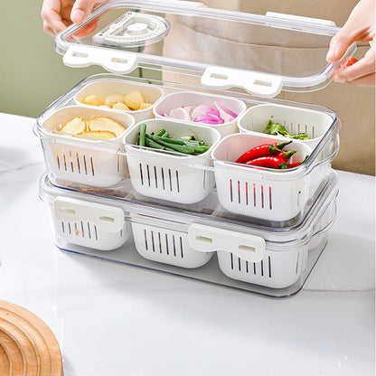 Divided serving tray with lid snackle box for charcuterie snacks fruits and food storage organization-2