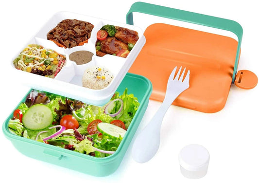 Portable 5 compartment bento lunch box food storage container for adults and kids meal prep and travel use-1