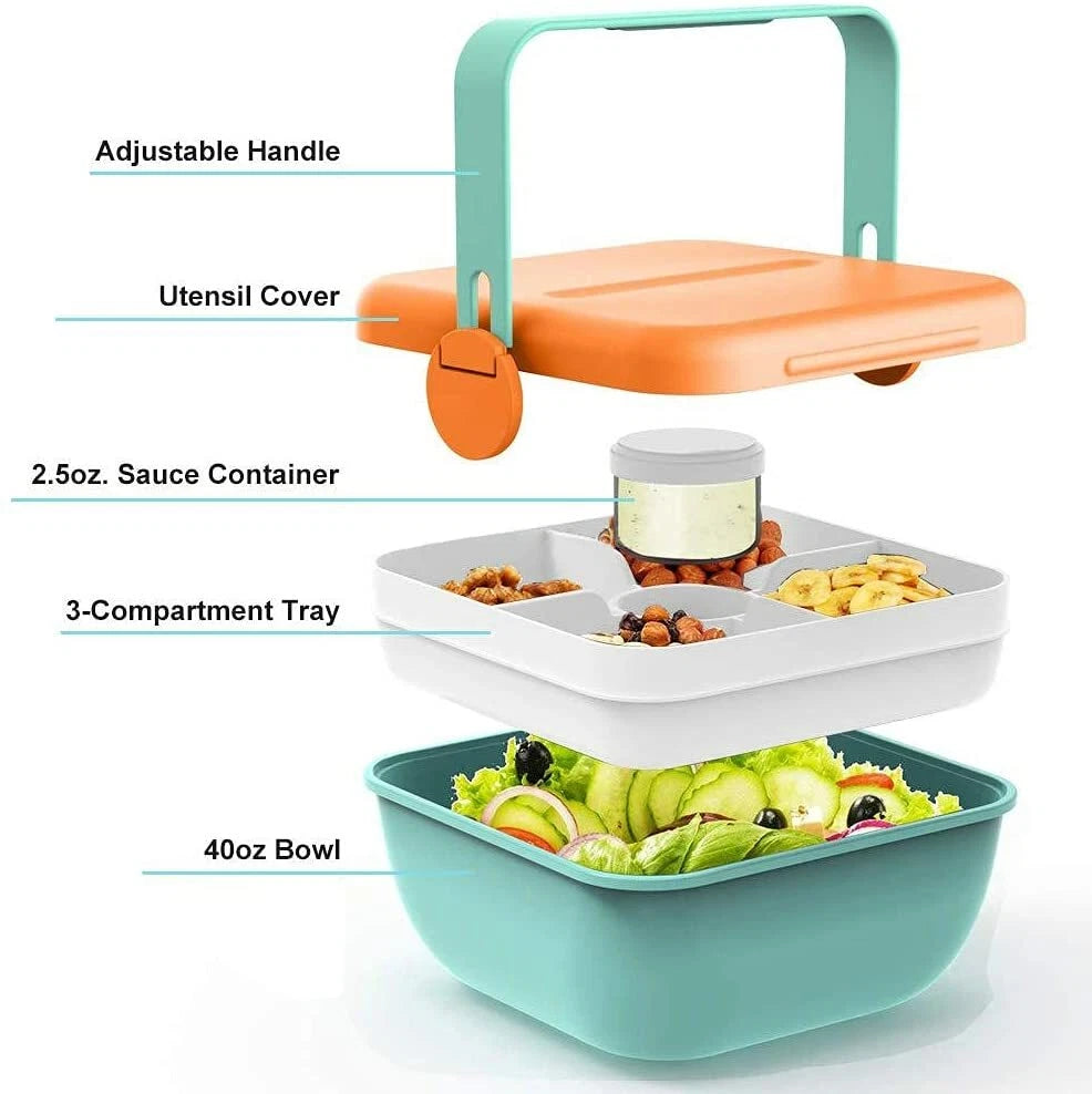 Portable 5 compartment bento lunch box food storage container for adults and kids meal prep and travel use-3