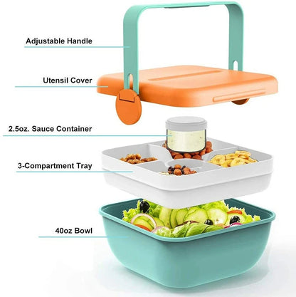 Portable 5 compartment bento lunch box food storage container for adults and kids meal prep and travel use-3