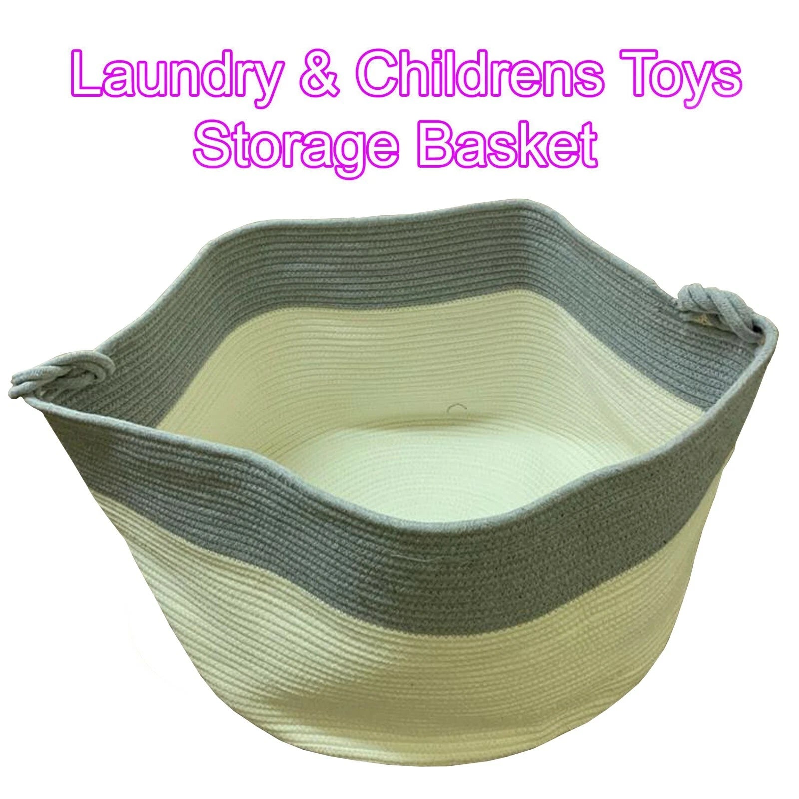 XXXL cotton rope woven storage basket for baby laundry blankets toys nursery and home organization hamper-1
