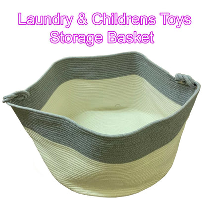 XXXL cotton rope woven storage basket for baby laundry blankets toys nursery and home organization hamper-1