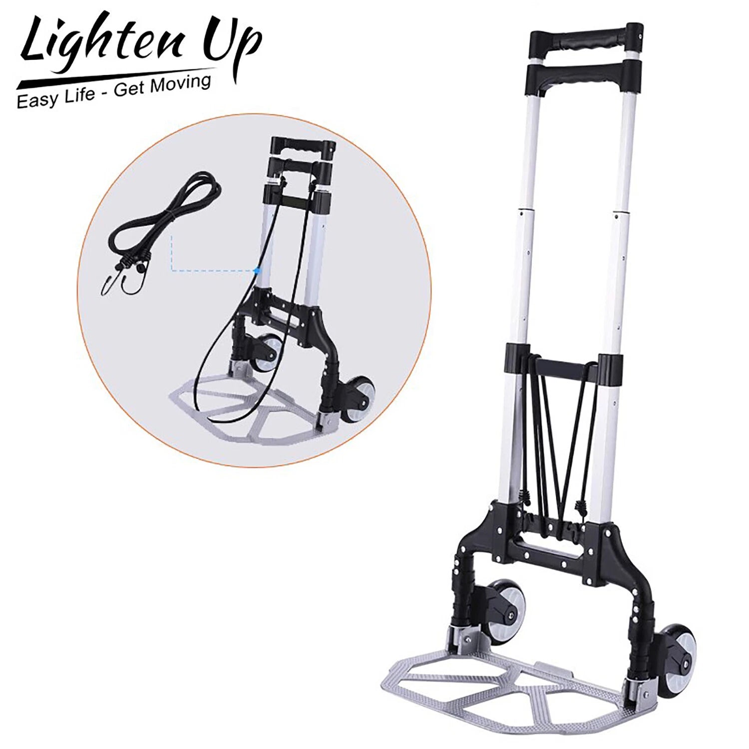 80KG heavy duty folding hand sack trolley truck barrow cart with wheels for moving boxes and transport use UK-1