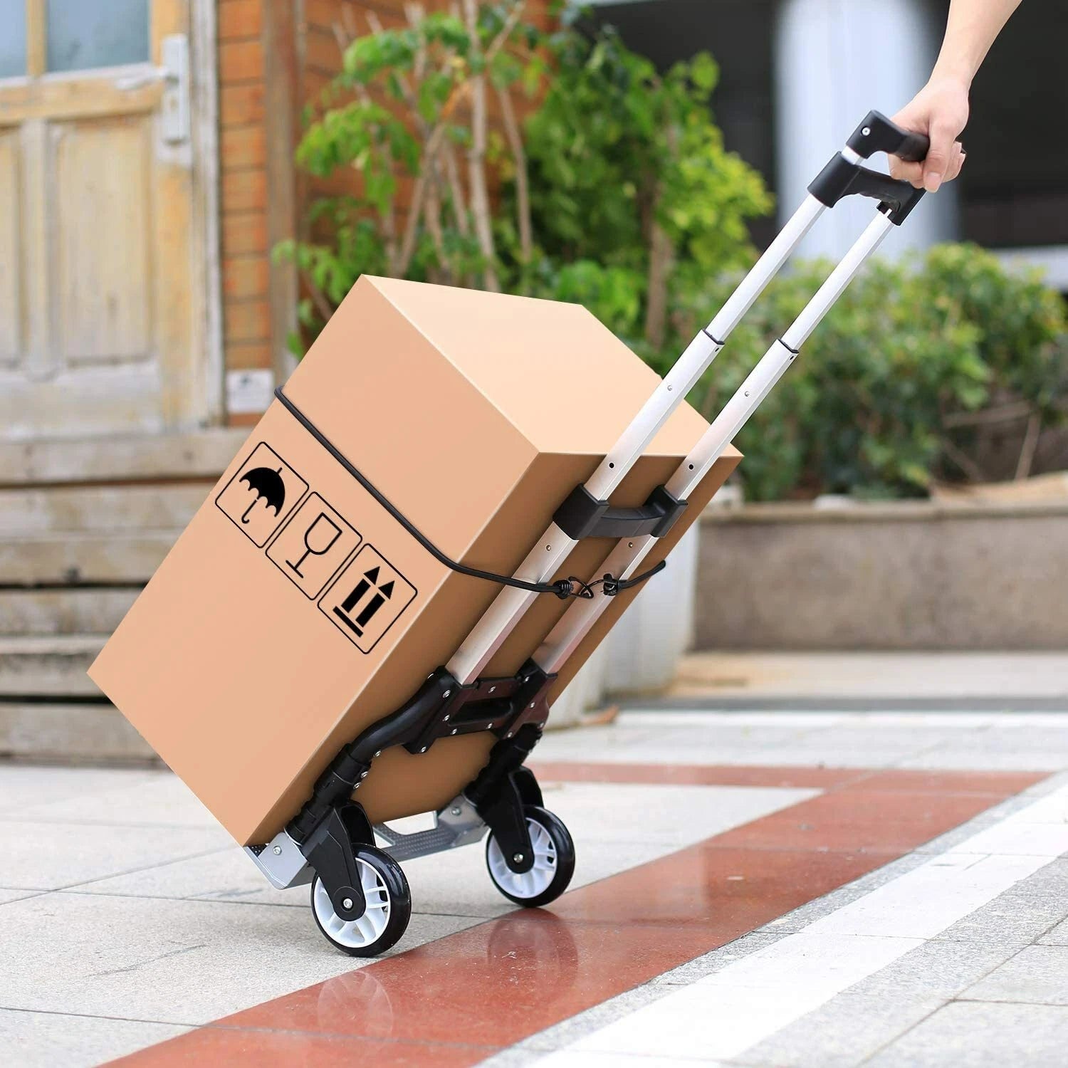 80KG heavy duty folding hand sack trolley truck barrow cart with wheels for moving boxes and transport use UK-2
