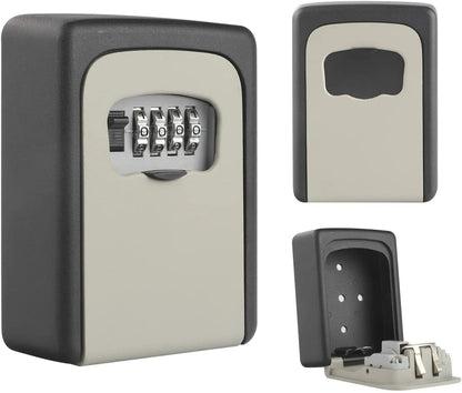 4 digit wall mounted key safe box with combination lock for secure outdoor home key storage