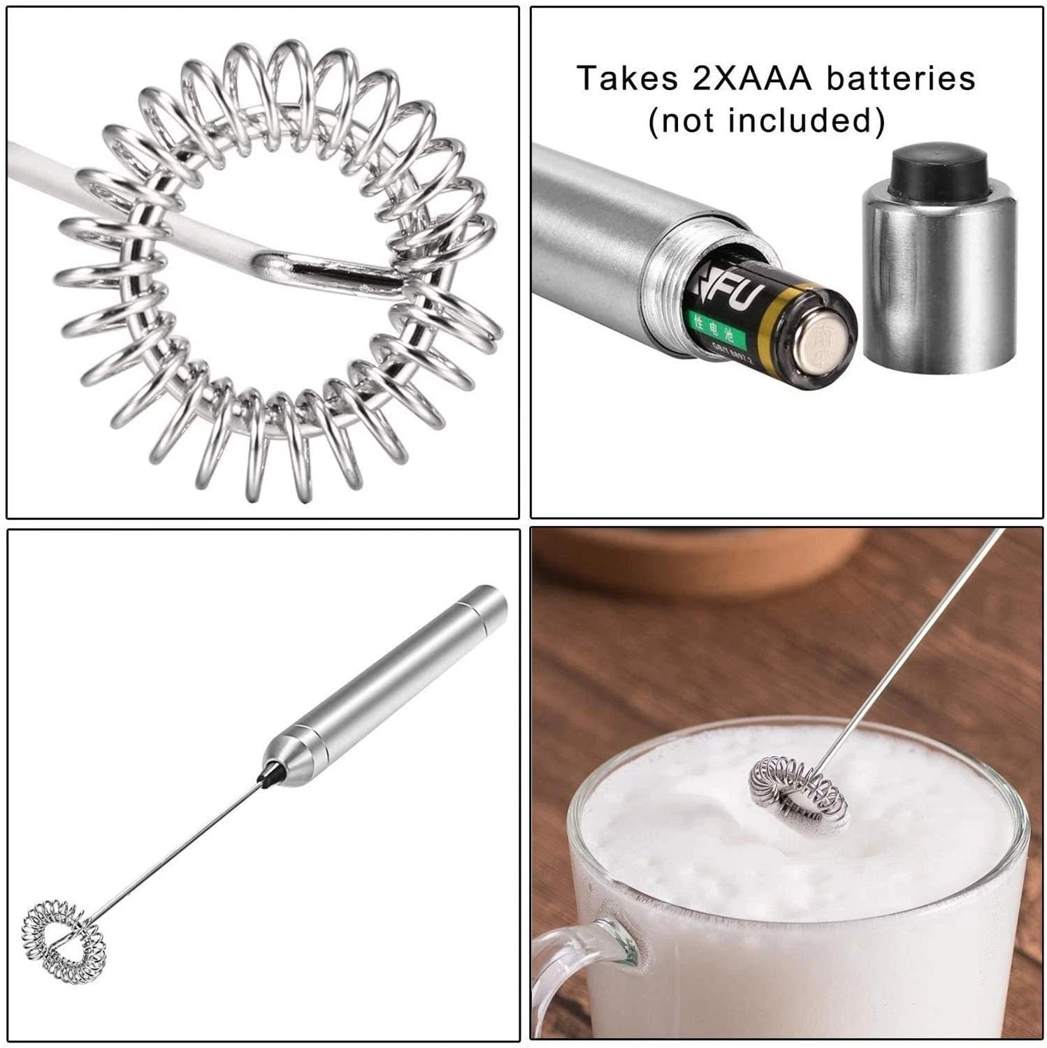 Handheld battery operated milk frother electric foam maker mini mixer for coffee lattes and cappuccino-3