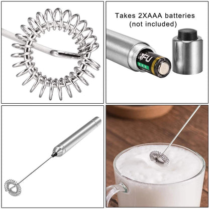Handheld battery operated milk frother electric foam maker mini mixer for coffee lattes and cappuccino-3