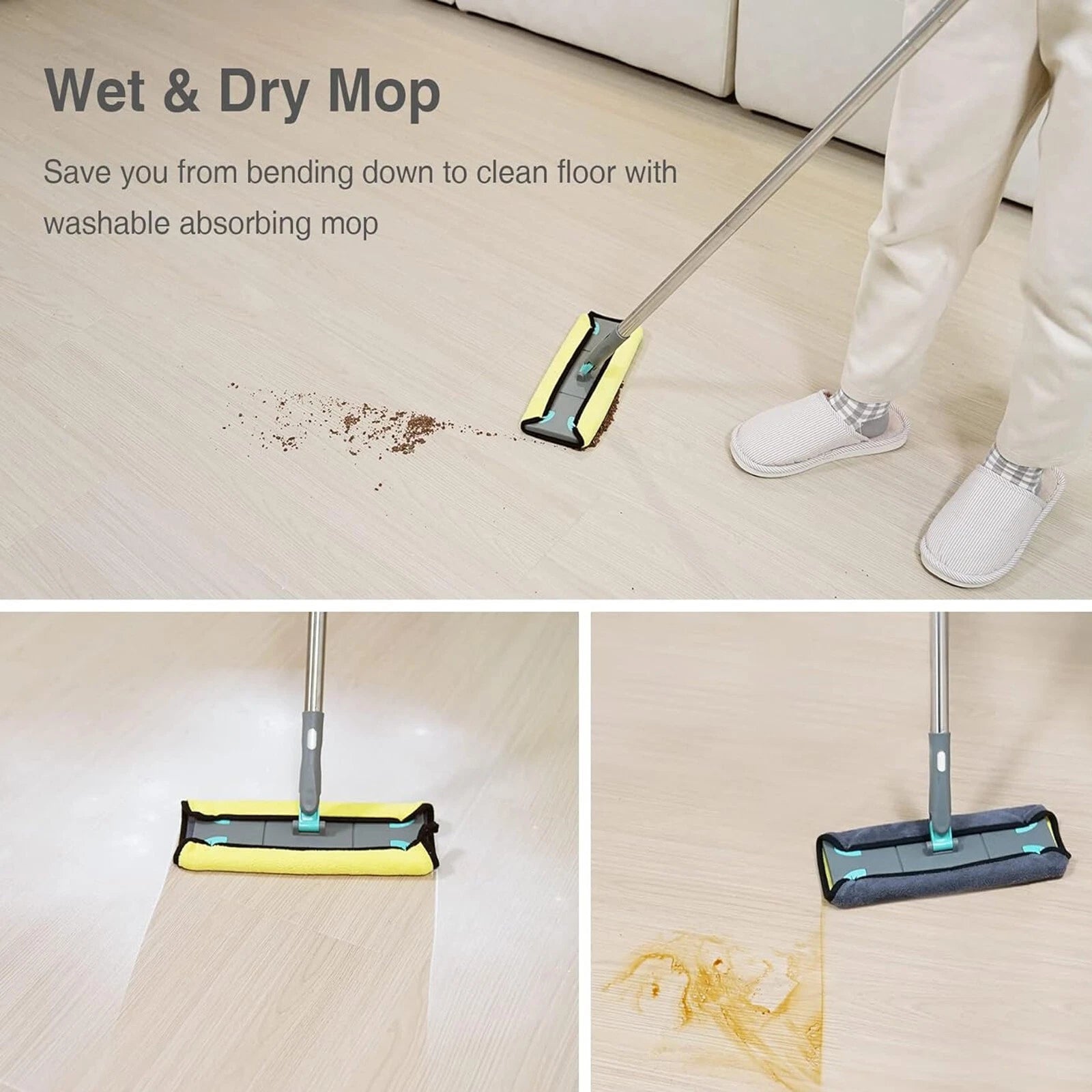 7 in 1 microfiber floor mop with broom scrubber sponge squeegee and multi-surface cleaning features-2