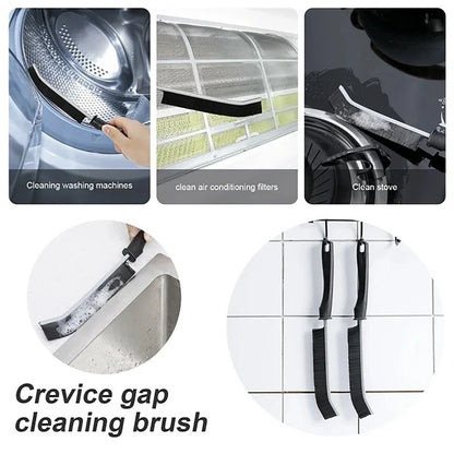 2 piece crevice cleaning brush set hard bristle for narrow gaps corners and household cleaning tool