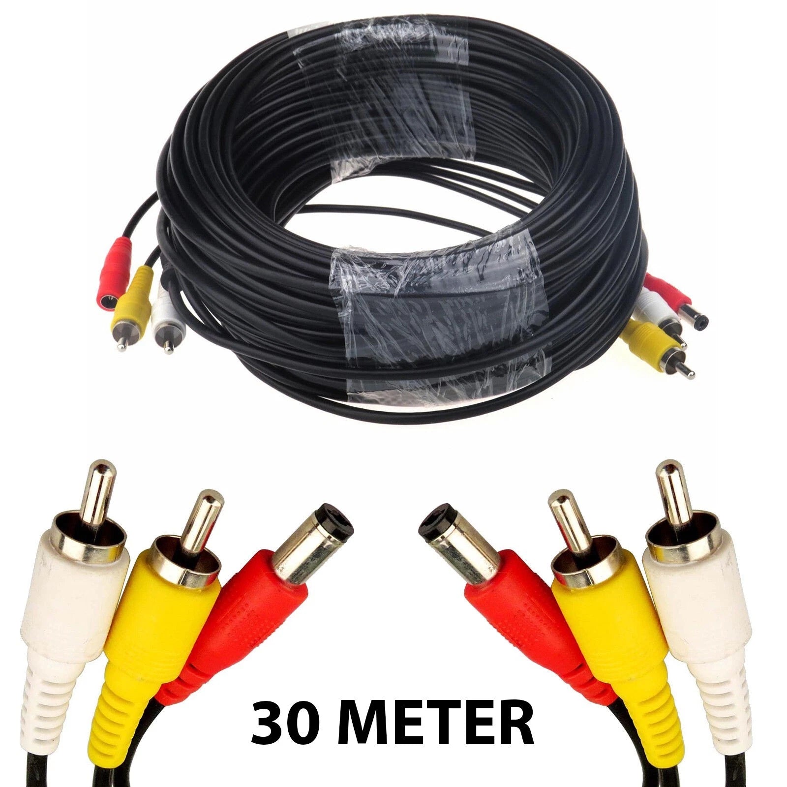 30 meter BNC DC power CCTV extension cable for security camera DVR video and power connection kit-1