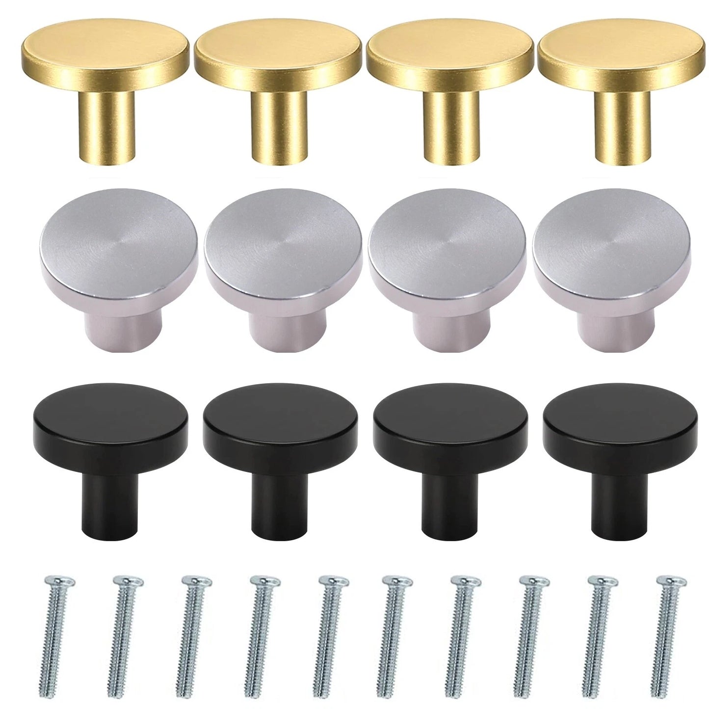 10 piece cabinet door knob set for cupboard drawer furniture kitchen and DIY replacement handles UK
