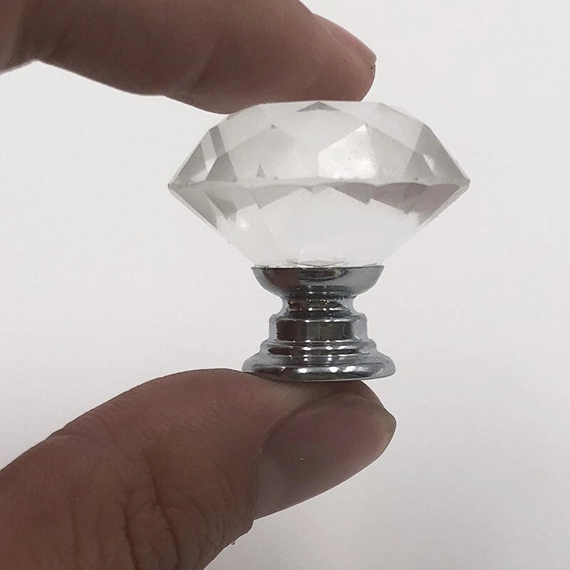 10 crystal glass diamond cabinet knobs for drawers cupboards furniture and kitchen handle upgrades-2
