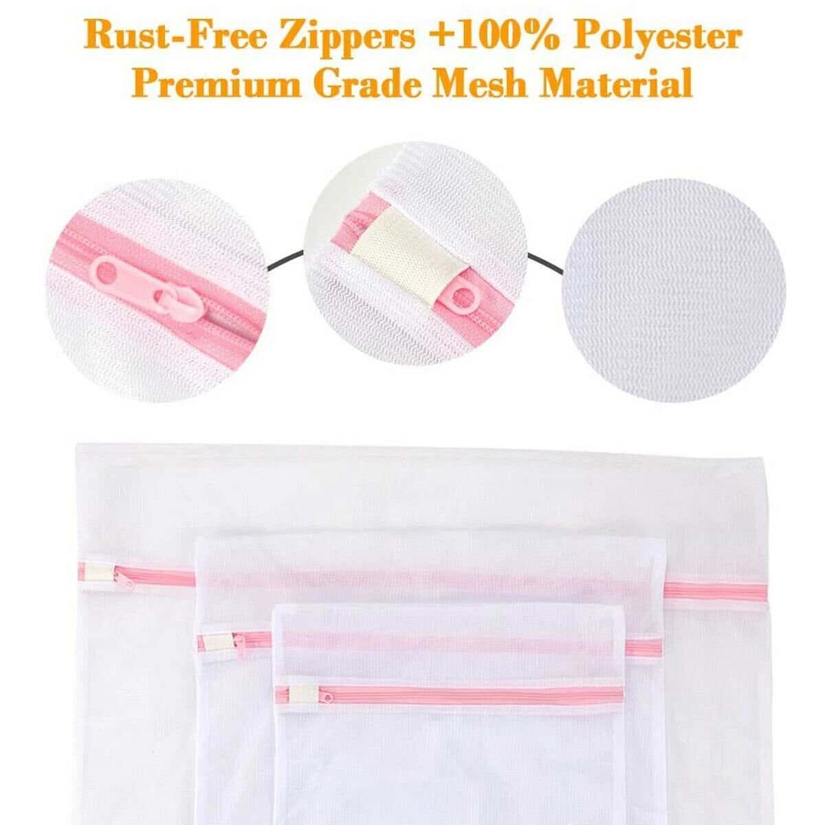 5 size zipped mesh laundry wash bag set for bras socks lingerie delicate clothes washing protection