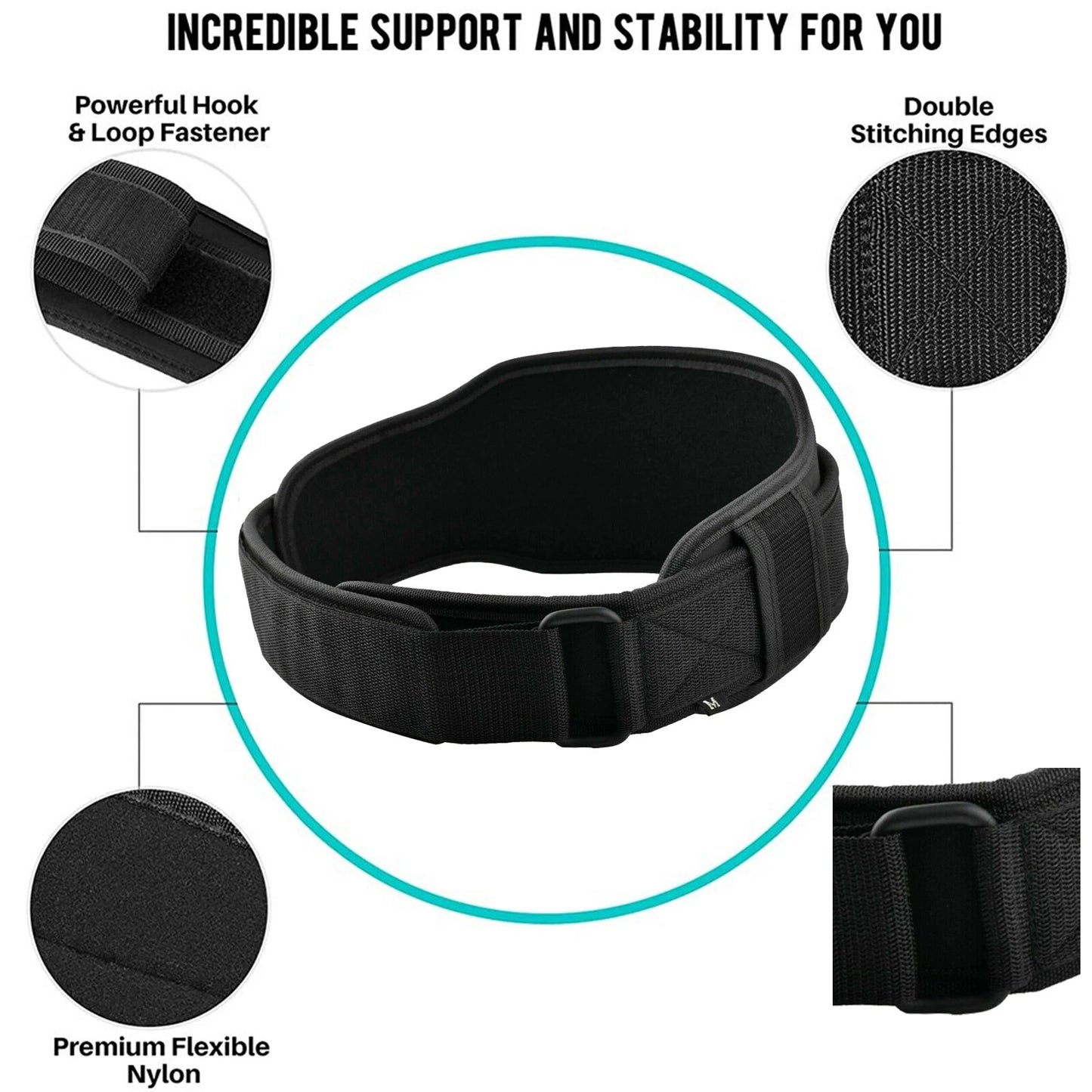 Neoprene weight lifting belt with lumbar back support for gym training and fitness workouts-5