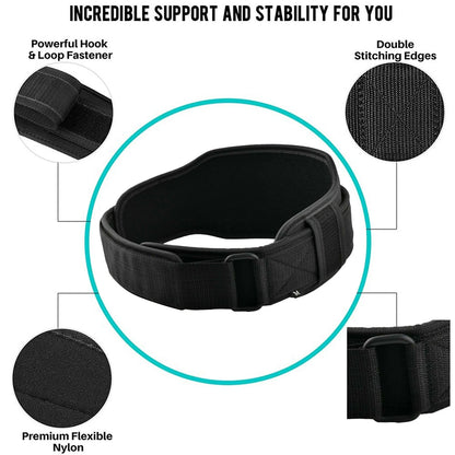 Neoprene weight lifting belt with lumbar back support for gym training and fitness workouts-5