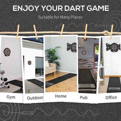 Rubber professional dart mat with marked throwing distances for darts games-3