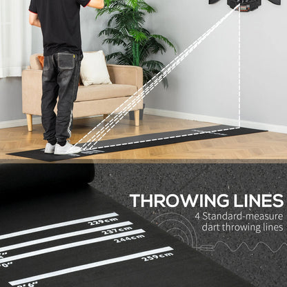 Rubber professional dart mat with marked throwing distances for darts games-5