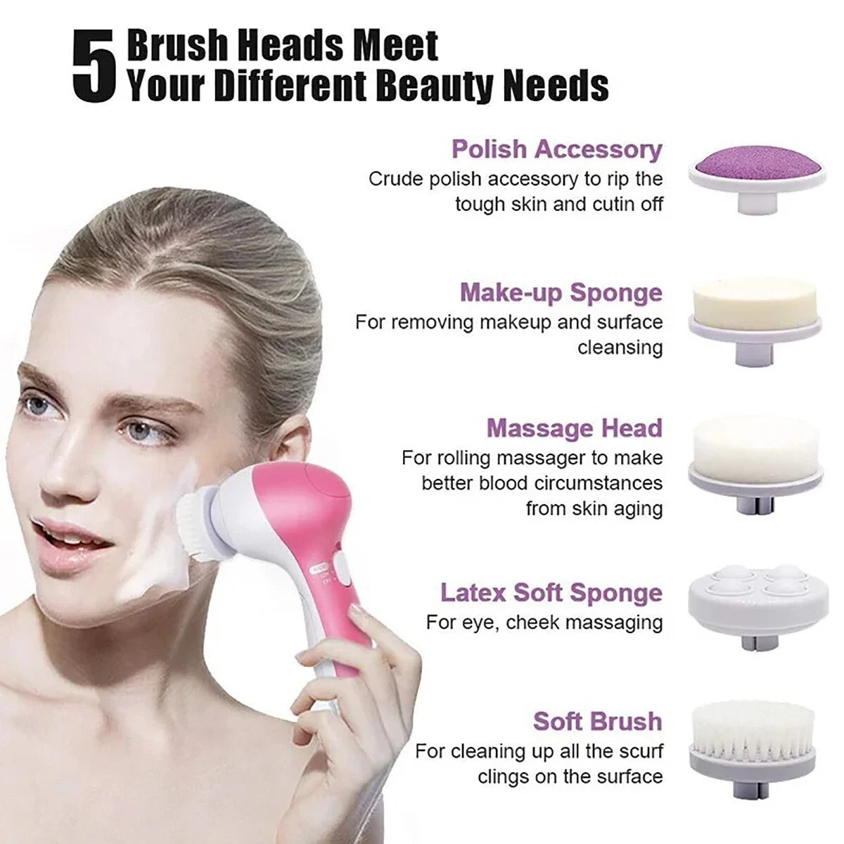 5 in 1 electric facial cleansing brush for deep skin cleaning and exfoliation-3