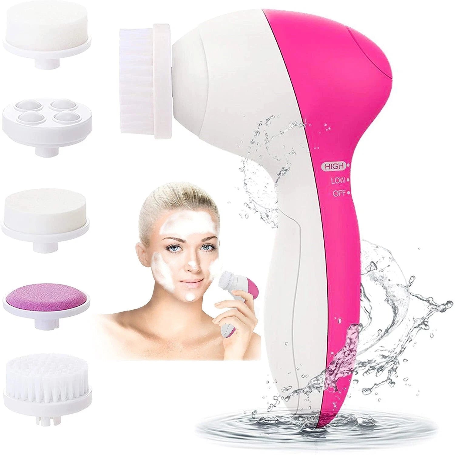 5 in 1 electric facial cleansing brush for deep skin cleaning and exfoliation-4