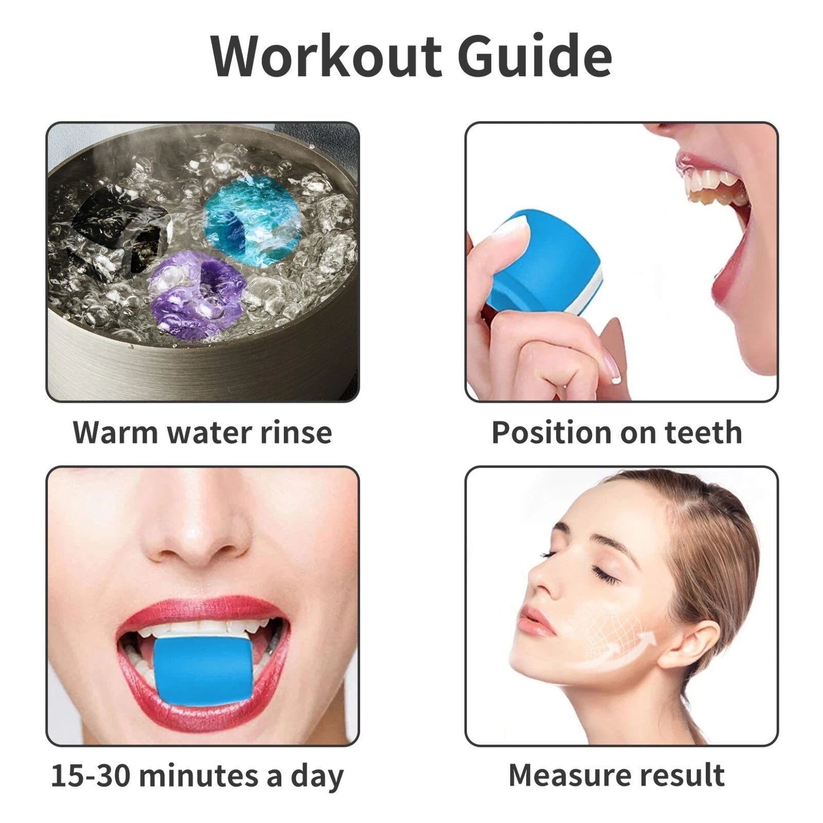 Jawline exerciser trainer with 3 strength levels and extra strips for face toning-7