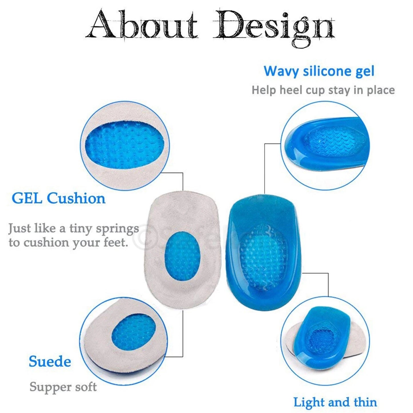 Gel heel inserts shoe pads for plantar fasciitis and foot pain relief support-2