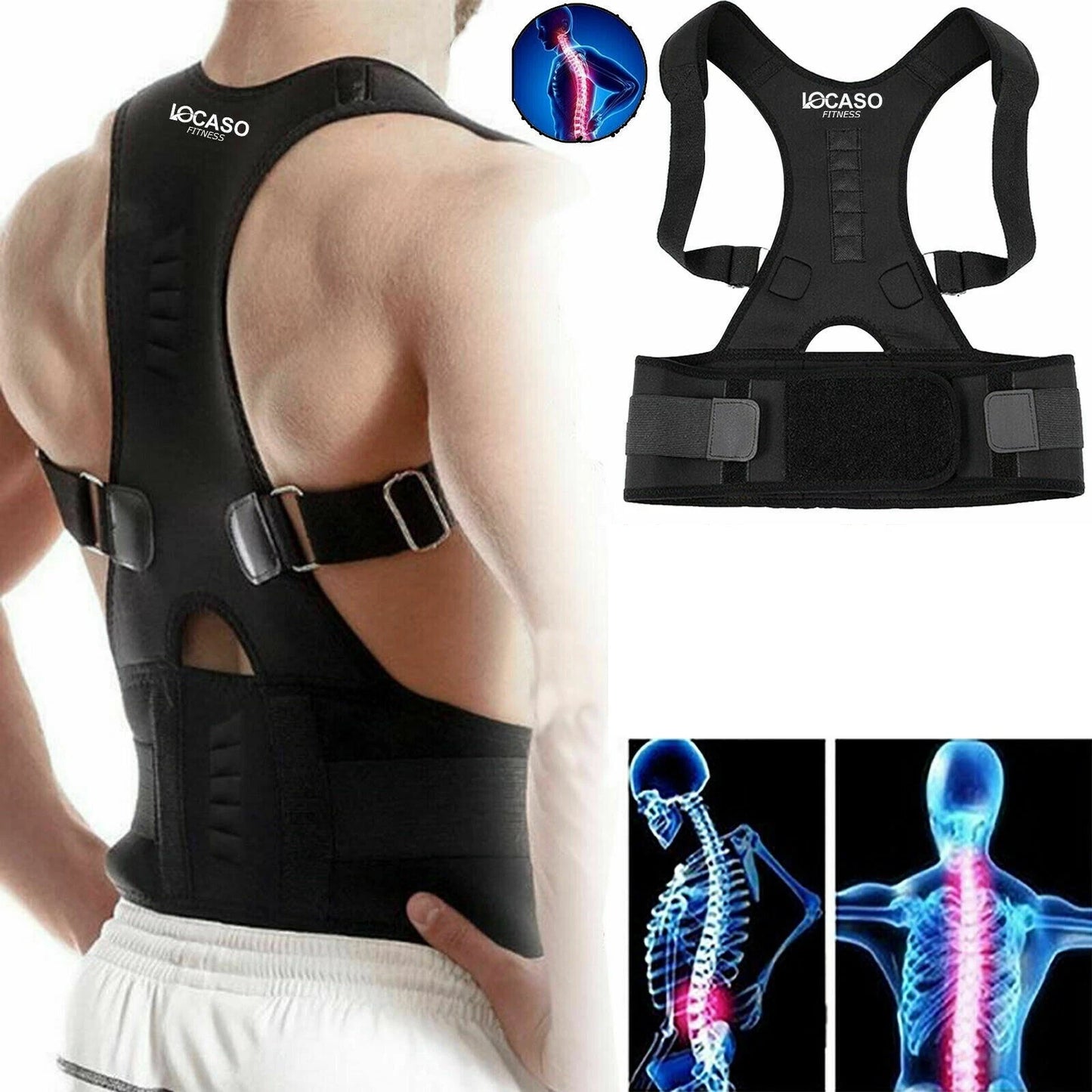 Magnetic Back Support Belt | Lumbar Posture Corrector | Shoulder & Back Pain Relief
