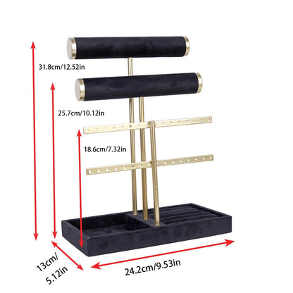 3 tier jewelry display stand for bracelets necklaces and earrings organization-4