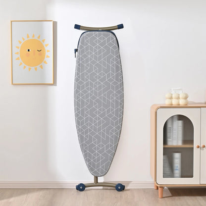 Folding lightweight ironing board 159x42cm with adjustable height and non-slip feet for home laundry use