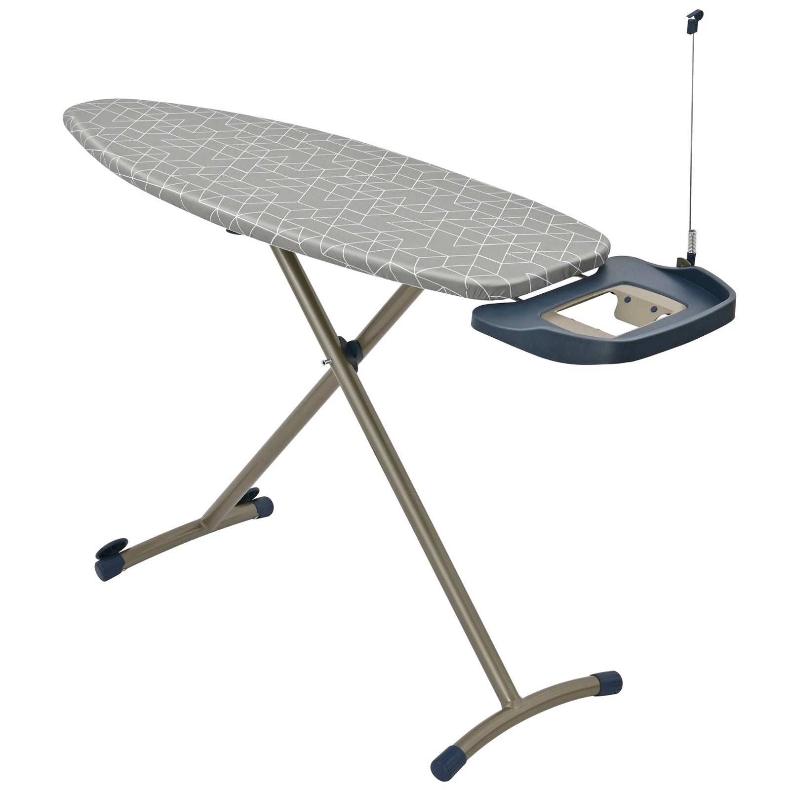 Folding lightweight ironing board 159x42cm with adjustable height and non-slip feet for home laundry use-2