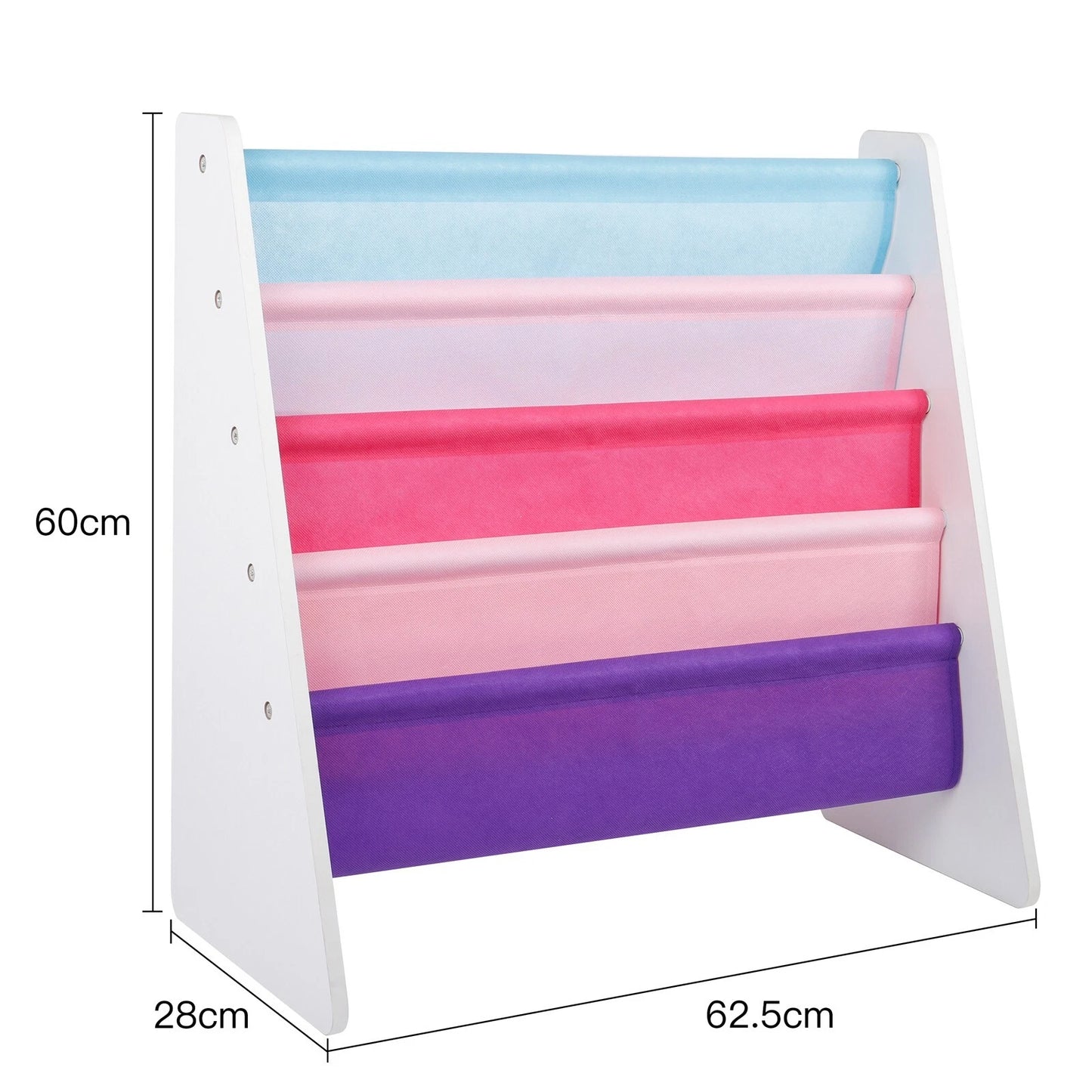 Wooden kids sling bookshelf organizer rack for children books nursery bedroom and playroom storage-2
