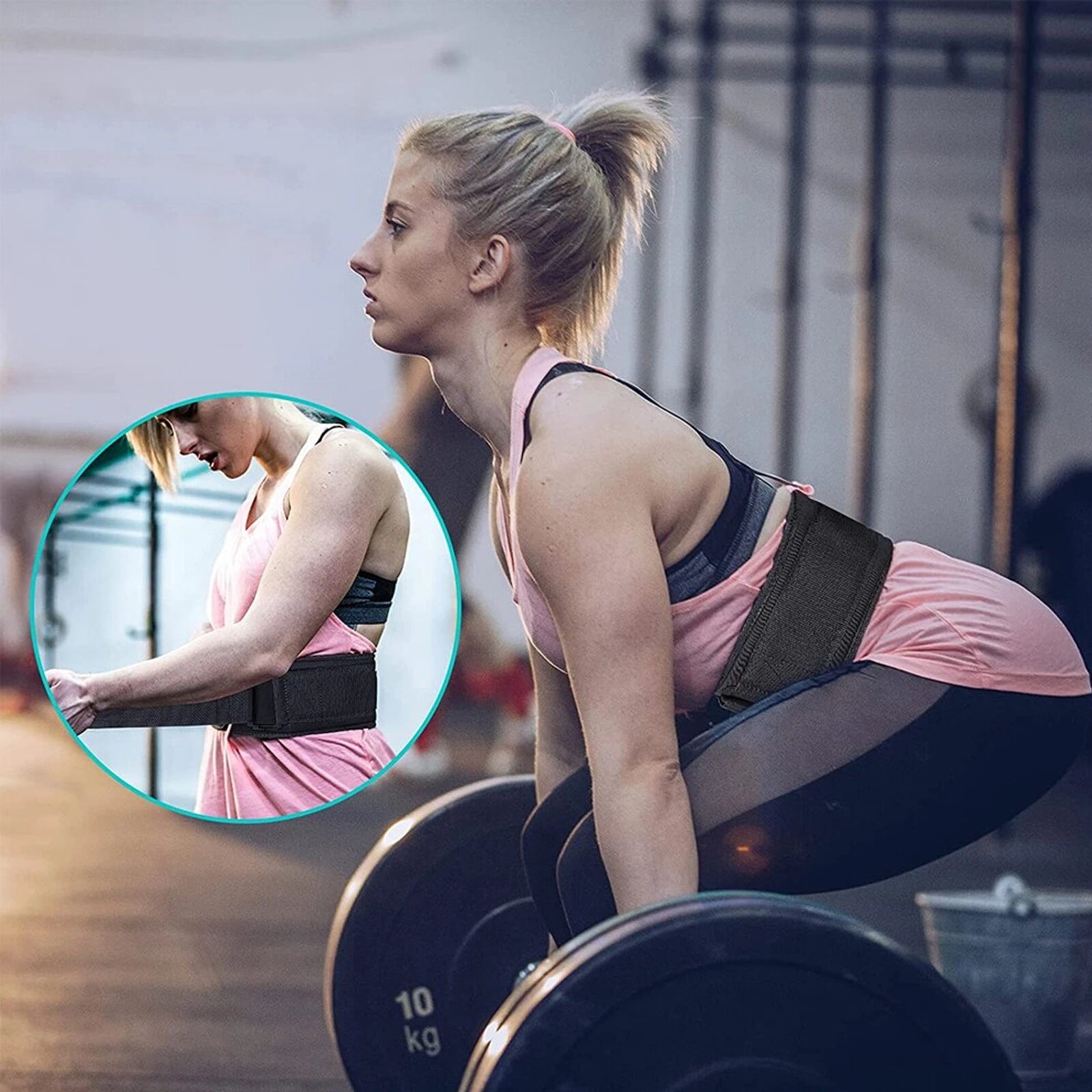 Neoprene weight lifting belt with lumbar back support for gym training and fitness workouts-2