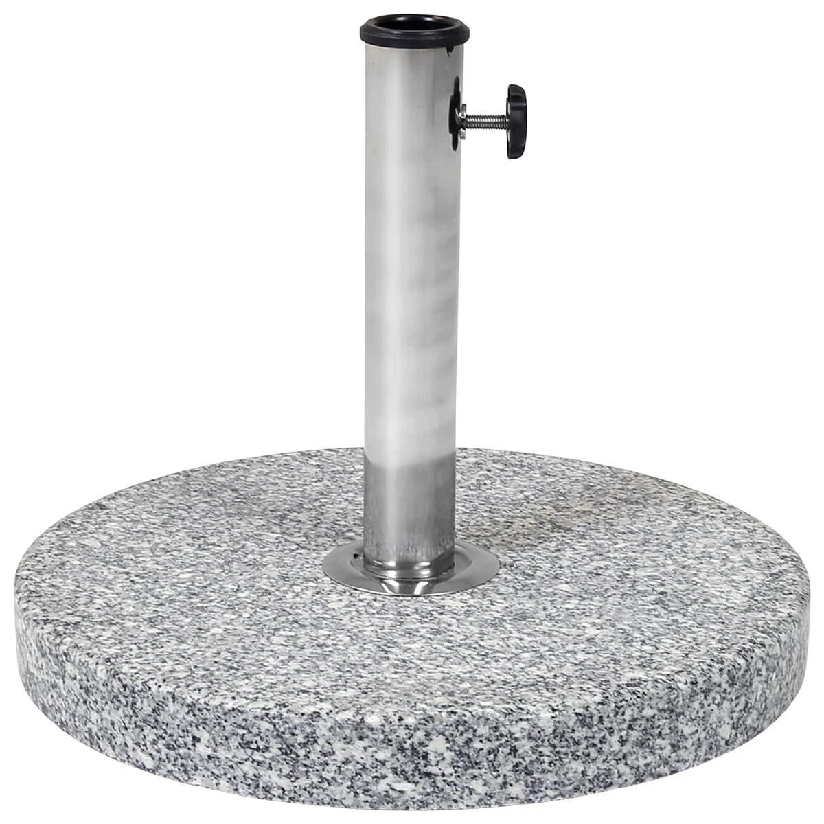 Charles Bentley 15Kg Round Granite Parasol Base Stone Umbrella Stand | Secure Windproof Stability | Patio Tables & Gardens