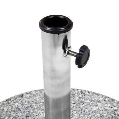 Charles Bentley 15Kg Round Granite Parasol Base Stone Umbrella Stand | Secure Windproof Stability | Patio Tables & Gardens