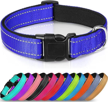 Reflective Breathable Neoprene Dog Collar Lead | Adjustable Padded Leash | Best For Safe Daily Dog Walking