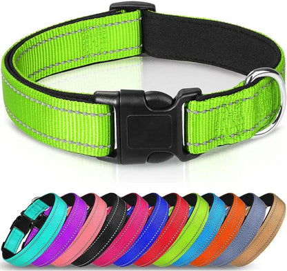 Reflective Breathable Neoprene Dog Collar Lead | Adjustable Padded Leash | Best For Safe Daily Dog Walking