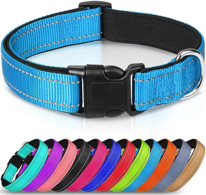 Reflective Breathable Neoprene Dog Collar Lead | Adjustable Padded Leash | Best For Safe Daily Dog Walking