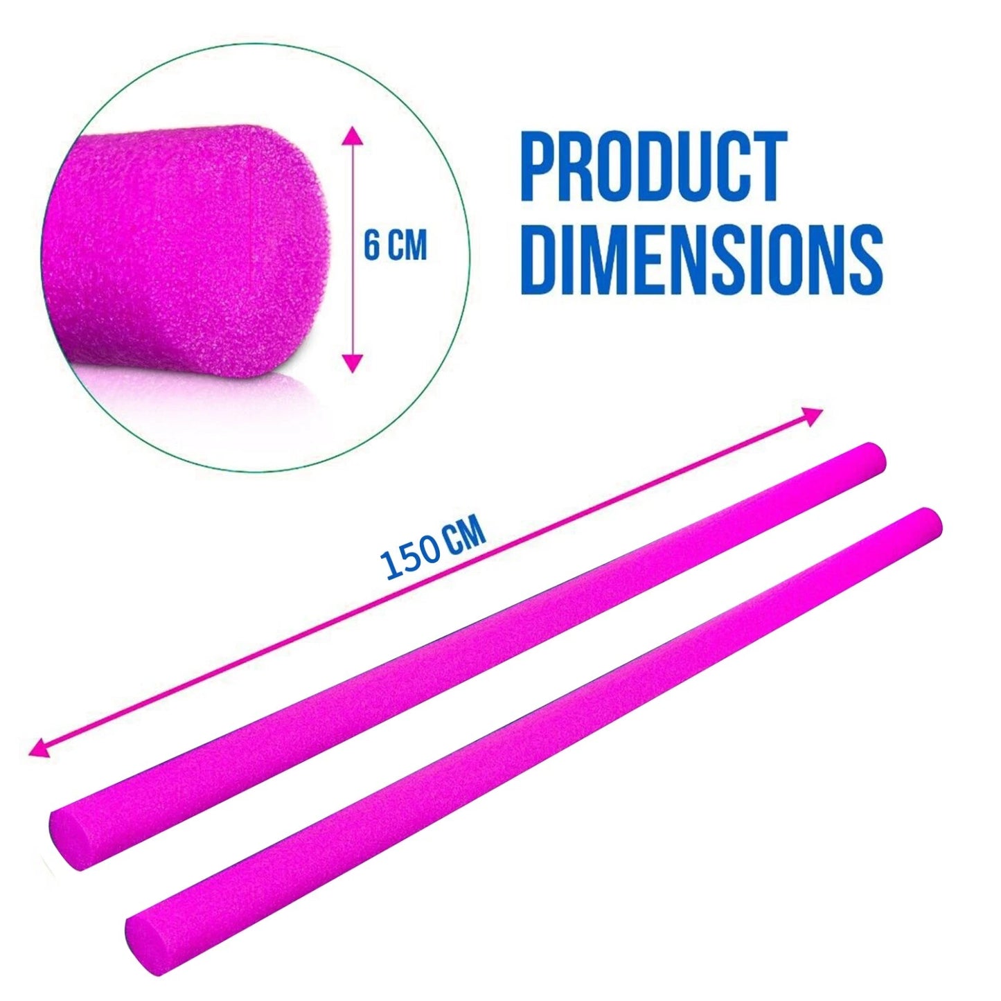 2 pack flexible swimming pool noodles float aid woggle logs for pool exercise swimming fun and water activities UK-4