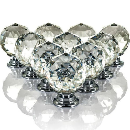 10 crystal glass diamond cabinet knobs for drawers cupboards furniture and kitchen handle upgrades