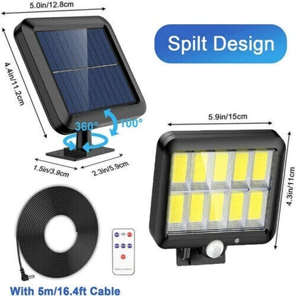 120 LED solar powered motion sensor wall light waterproof outdoor security lamp for garden and home use-4