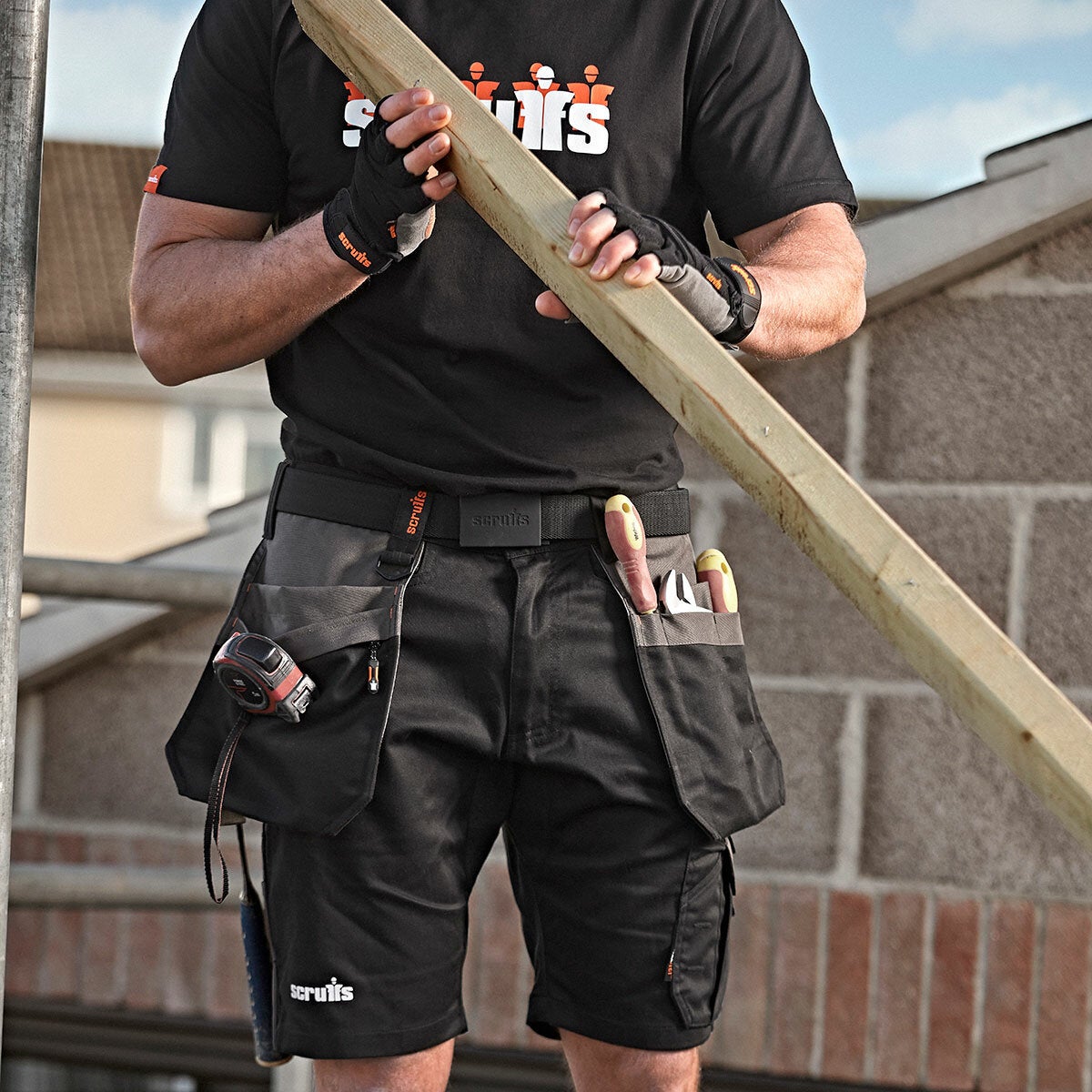 Scruffs Worker Plus holster shorts black, view 4