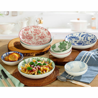 Signature Housewares botanical stoneware bowl set, view 2