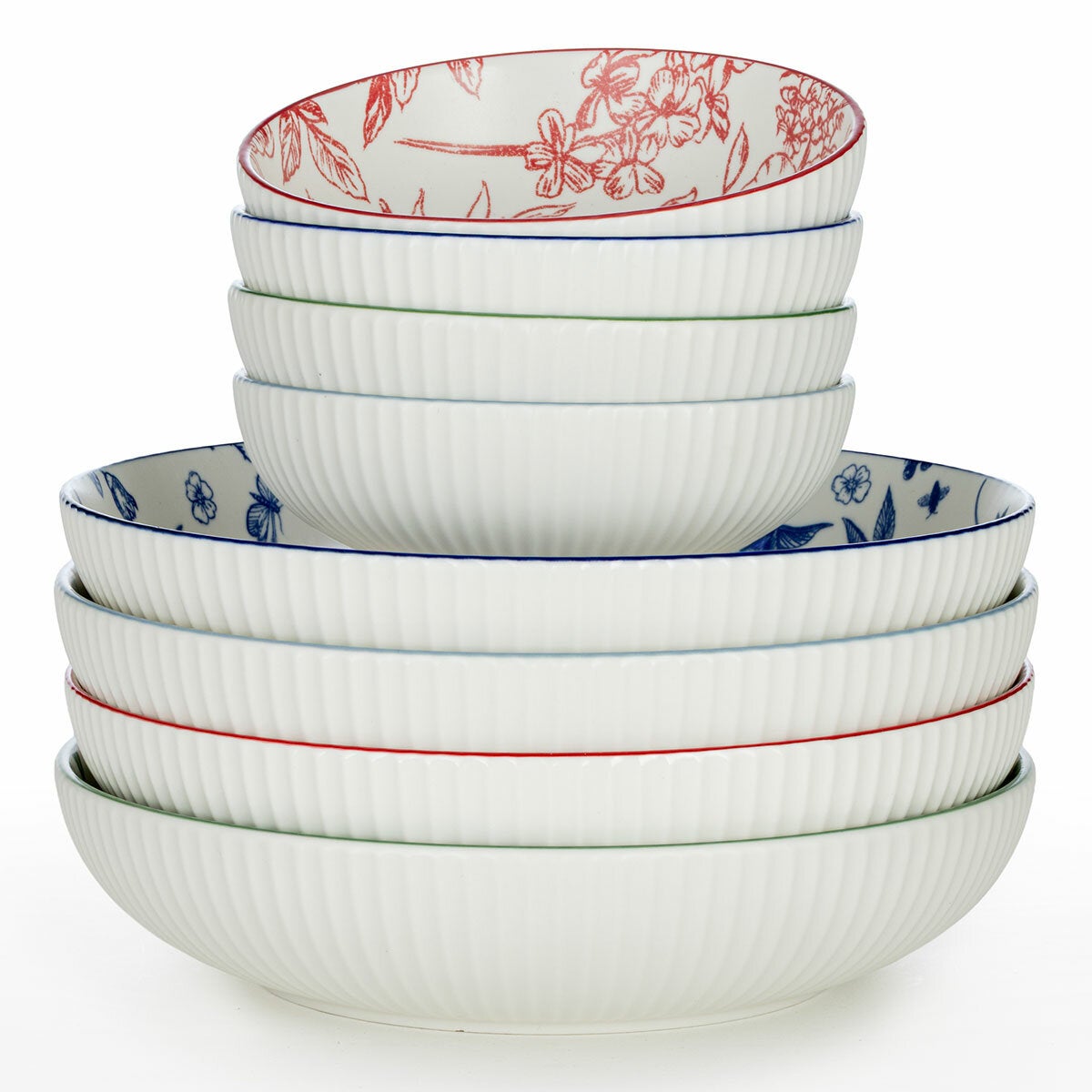 Signature Housewares botanical stoneware bowl set, view 5